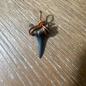 Copper Wrapped Shark Tooth Pendant
